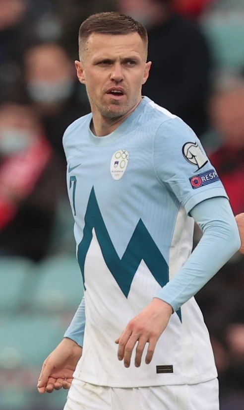 Josip Iličić in a light blue football kit during a match