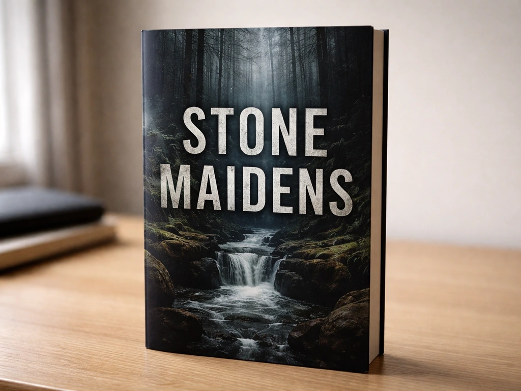 Close-up of a thriller novel’s spine and cover with the title clearly visible.