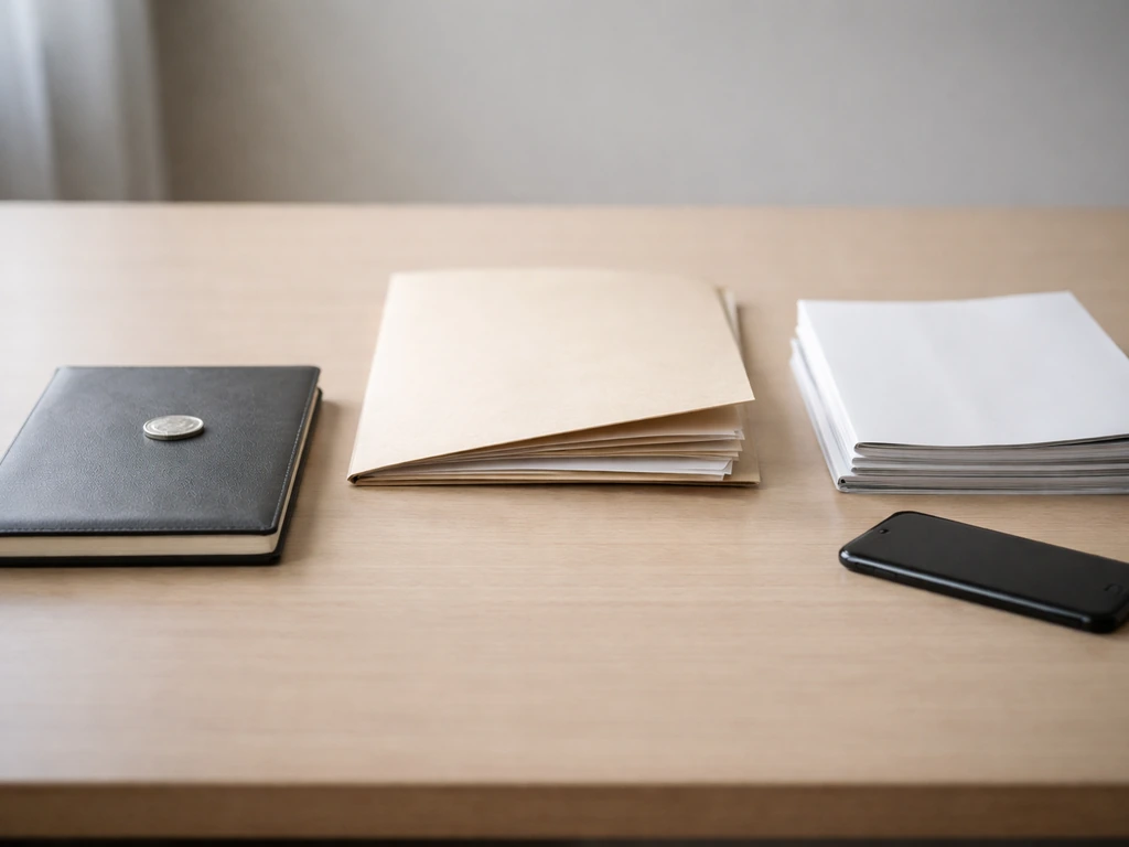 Minimal desk scene with two contrasting finance media items suggesting conflicting money estimates.