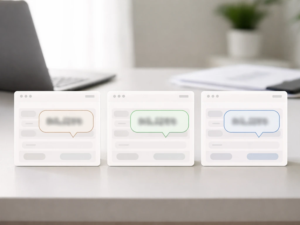 Three side-by-side blurred net-worth cards on a desk, showing different highlighted valuation assumptions.