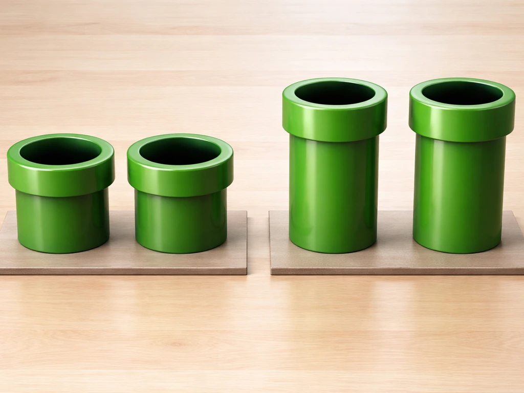 Close-up of two simple pipe illustrations on a light background, suggesting similarity between game obstacles.