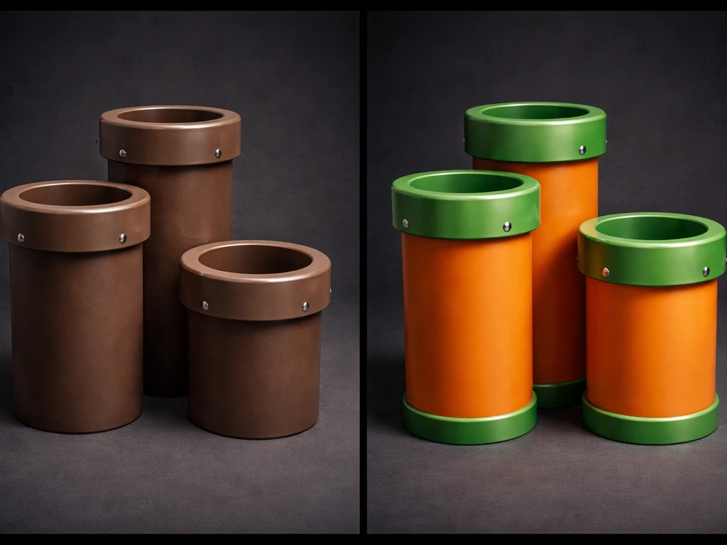 Two simple pipe-like textures side-by-side on a dark background to suggest a disputed visual similarity.