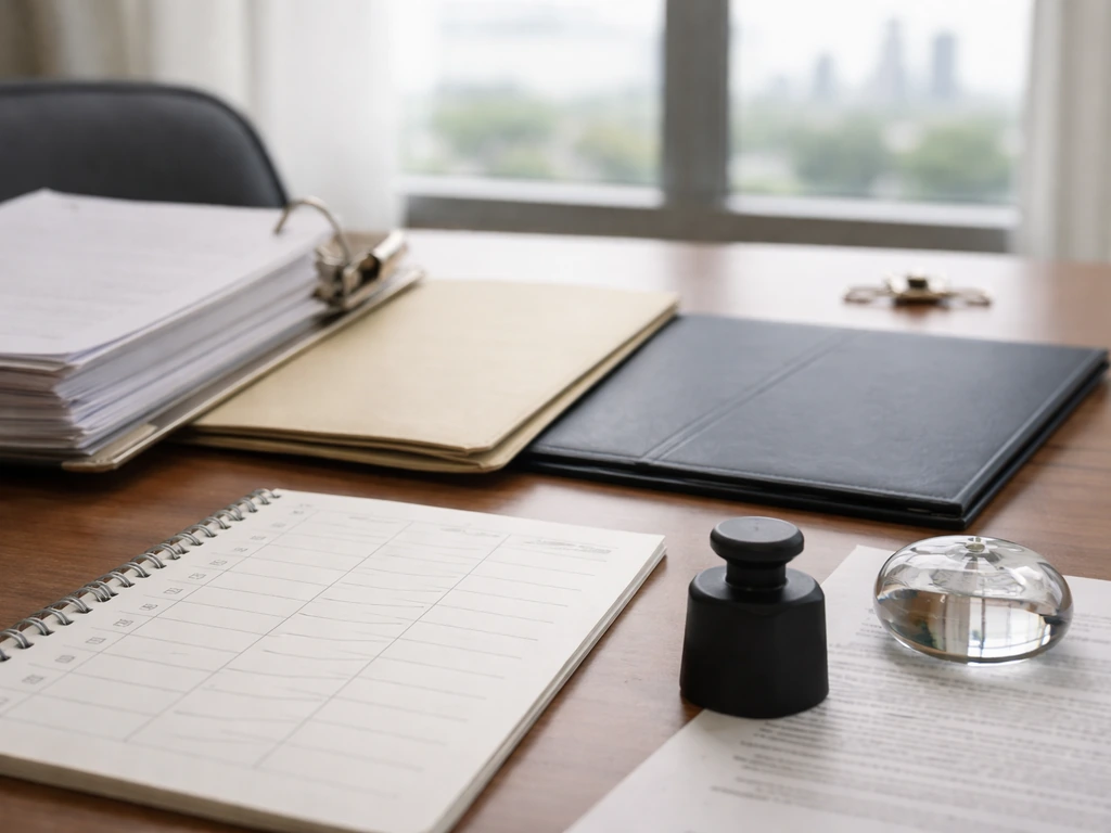 Close-up of loan documents and a blank repayment schedule on a real estate desk with keys in background.