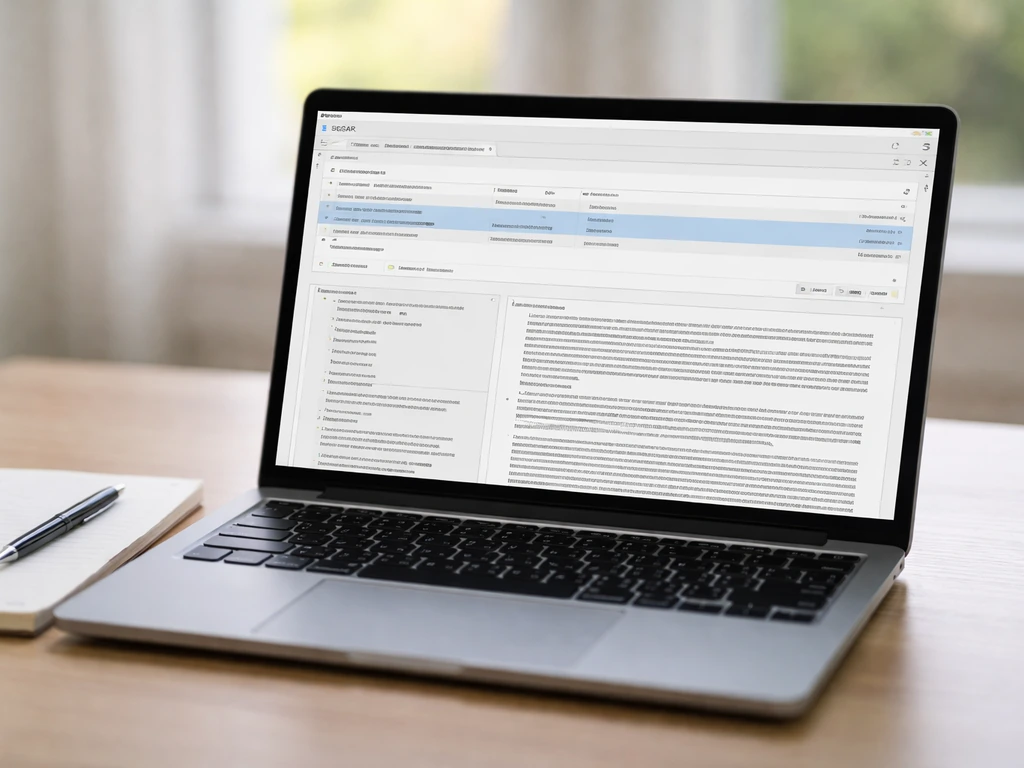 Close-up of a laptop screen showing an SEC EDGAR filing page in a search-results layout, anonymous context