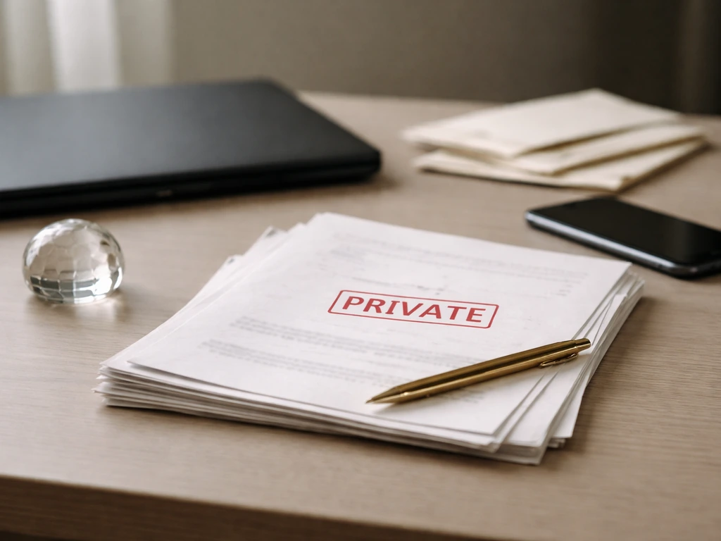 Minimal desk scene with private documents and money-related office props suggesting varying private estimates.