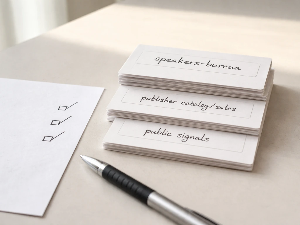 Minimal desk with printed validation cards and blank checkmarks, pen beside papers, natural window light.