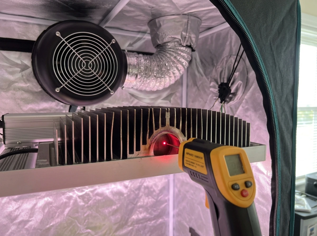 Bad heat management: LED heatsink with active fan vs overheated environment