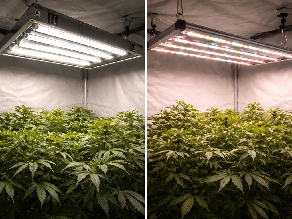fluorescent grow lights vs led