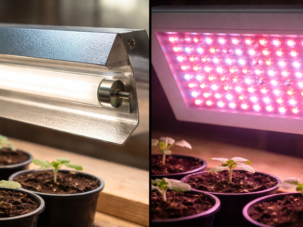 grow light led vs fluorescent