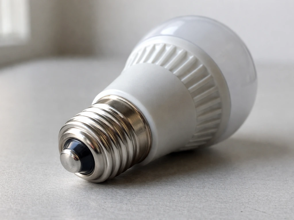 Close-up of an E27 LED grow bulb showing the Edison screw base and 27mm-style threads