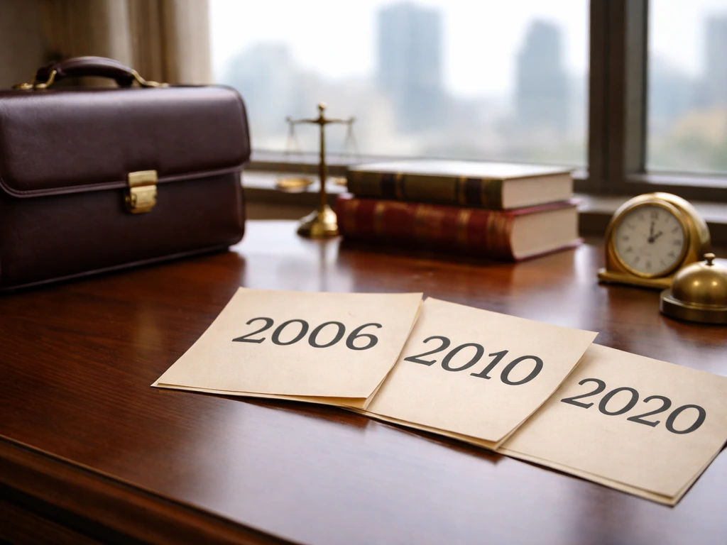 Minimal law office desk scene with law books and a briefcase, suggesting career milestones.