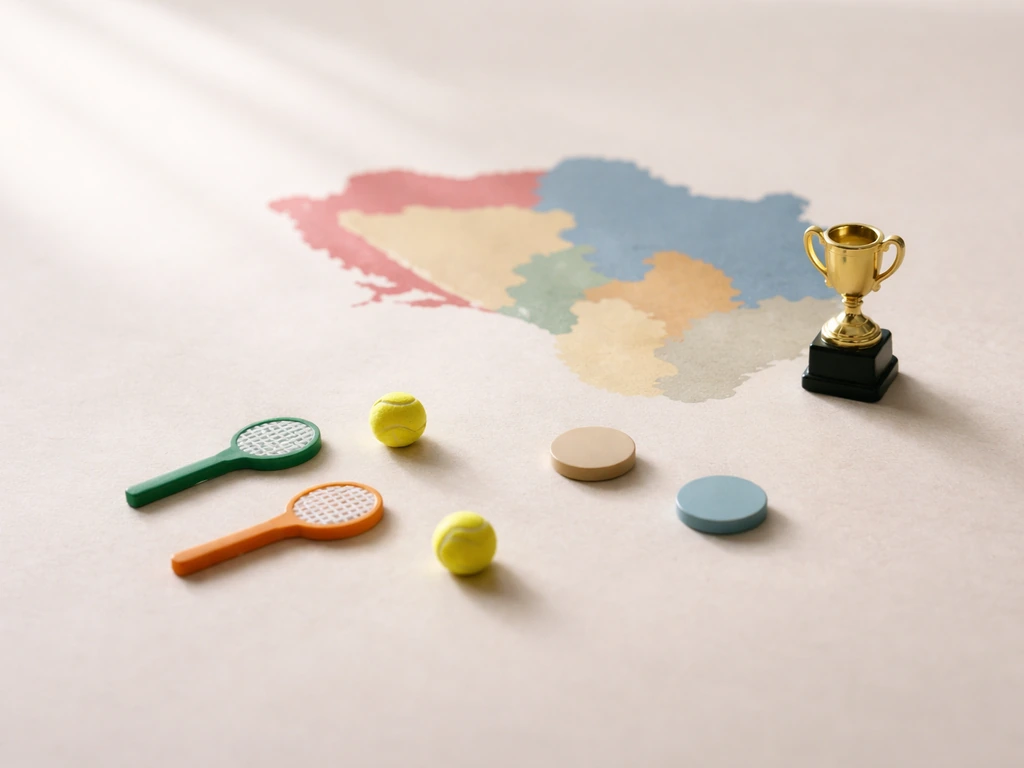 Minimal Balkan map-style backdrop with tennis icons and a subtle tennis trophy symbol representing regional wealth compa
