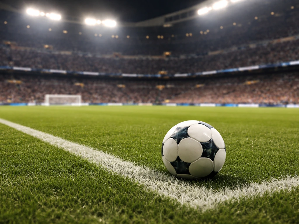 Real Madrid match stadium scene with a football near the touchline, symbolizing athlete wealth calculations