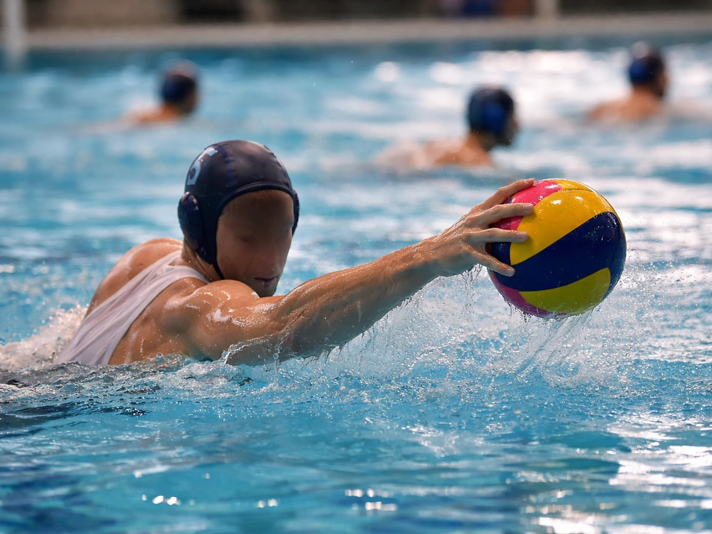 Anonymous water polo match scene suggesting identifying the right person in search results.