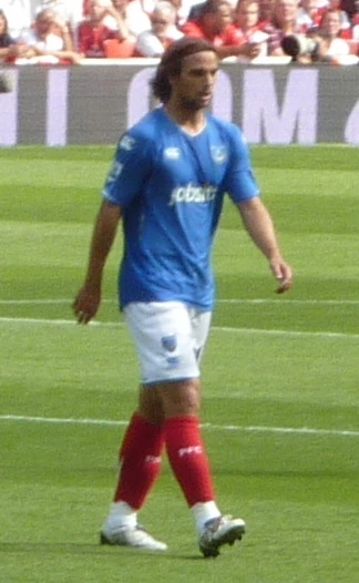 Niko Kranjčar in a blue football kit on the pitch