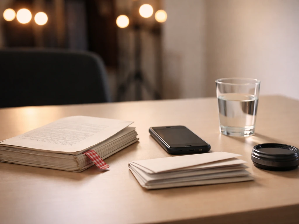 Minimal photo of a studio desk with scattered envelopes and a smartphone, suggesting multiple entertainment income strea