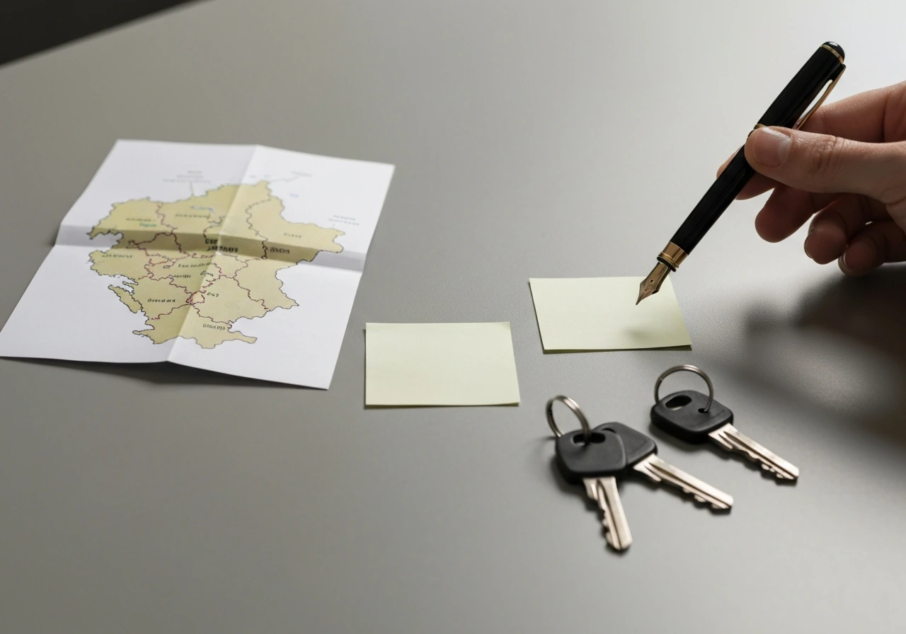 Hands compare blank slips over a Balkan map with similar keys to suggest name confusion.