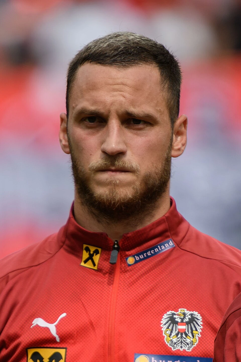 Marko Arnautović in an Austria team jacket