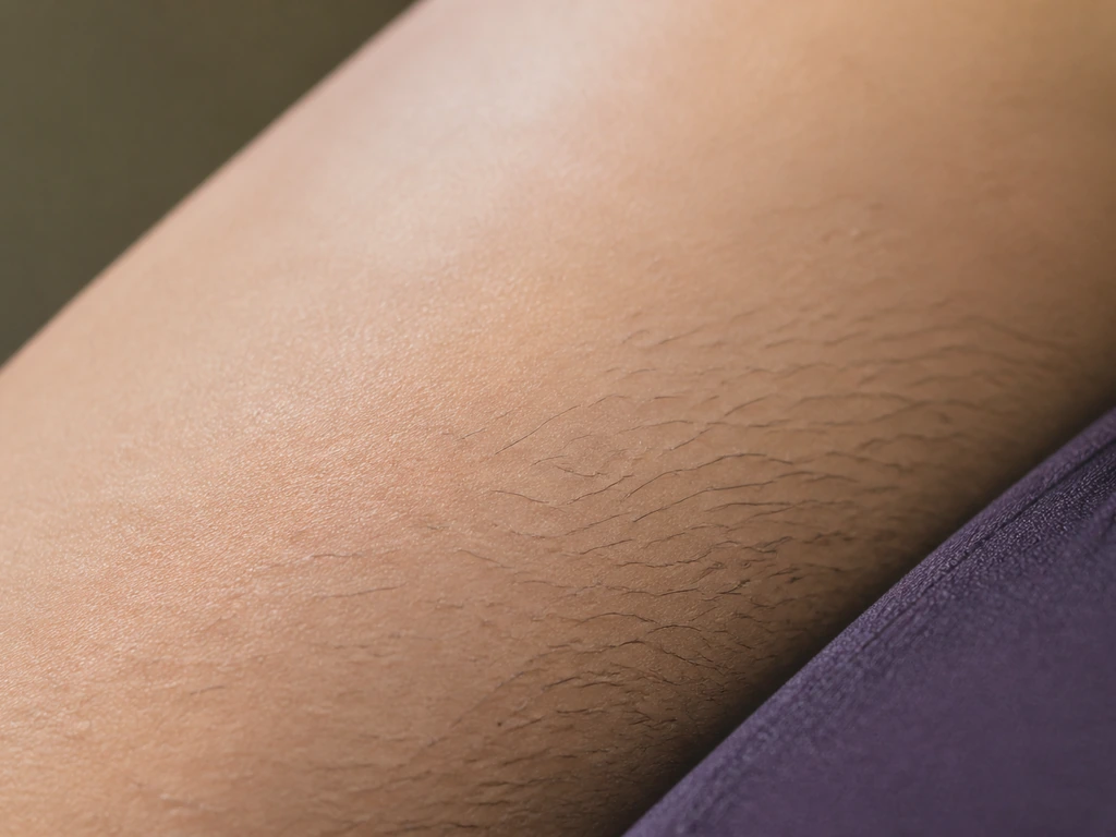 Close-up of calm skin with subtle fine hair regrowth, suggesting irritation-free healing.