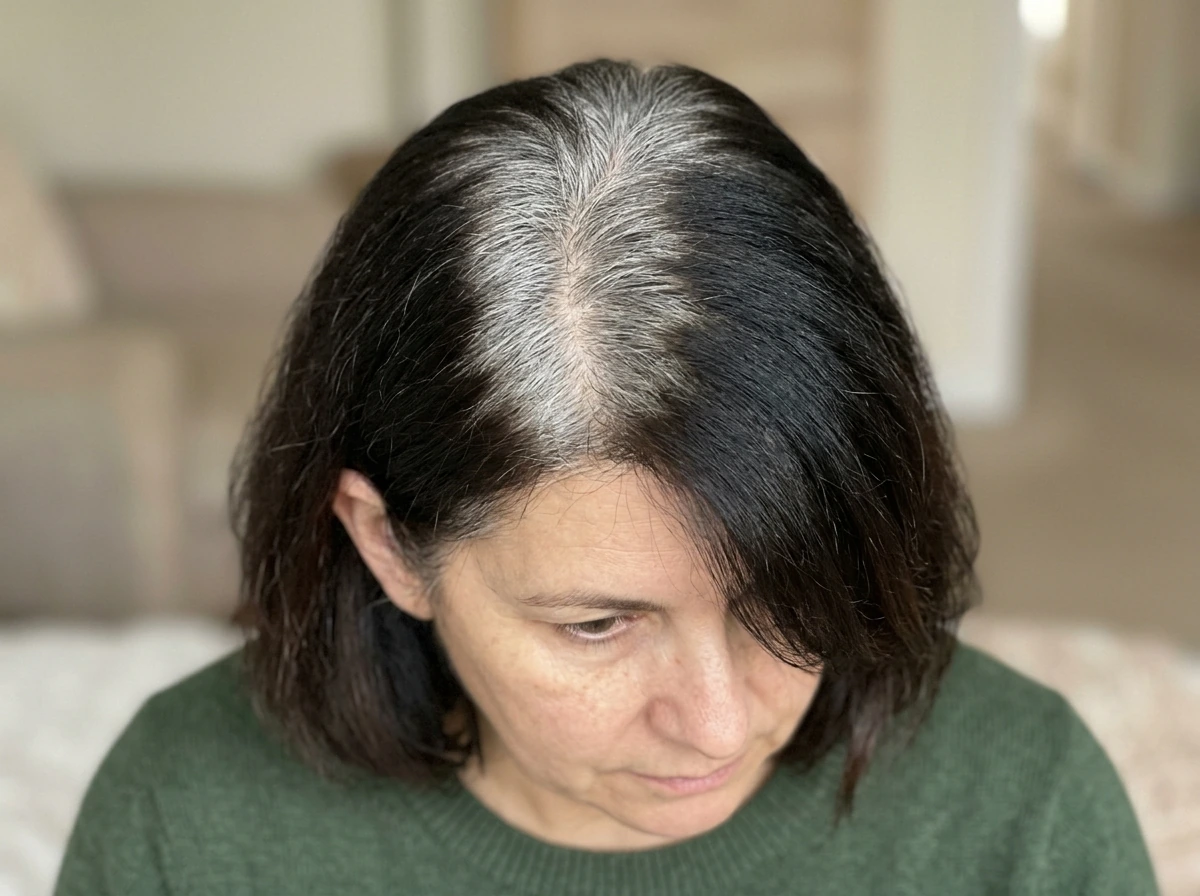 Growing out black dye shows sharp two-tone line near roots