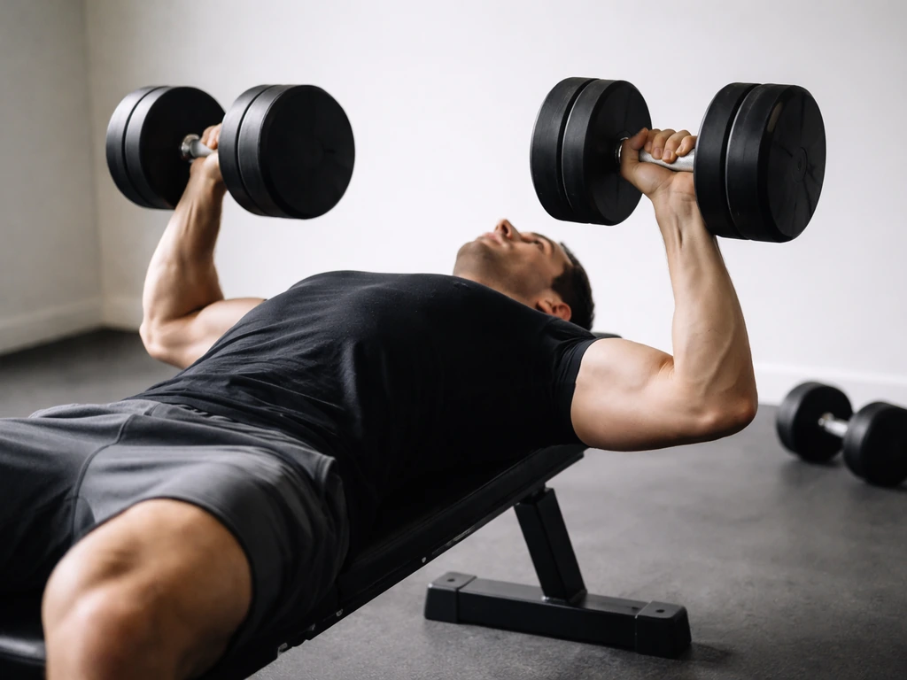 Person lifting a dumbbell in a simple gym while preparing for progressive overload.