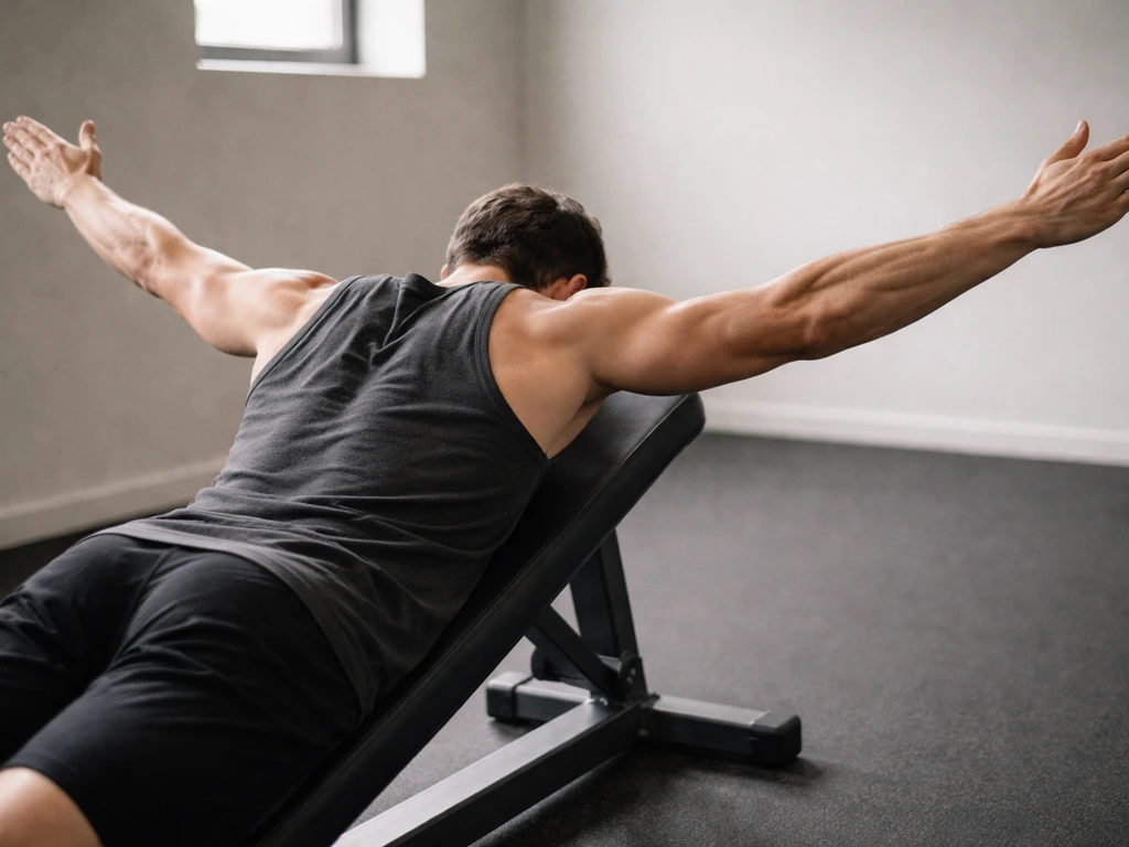 Person doing a prone Y-raise on an incline bench, focusing on lower trap activation cues.