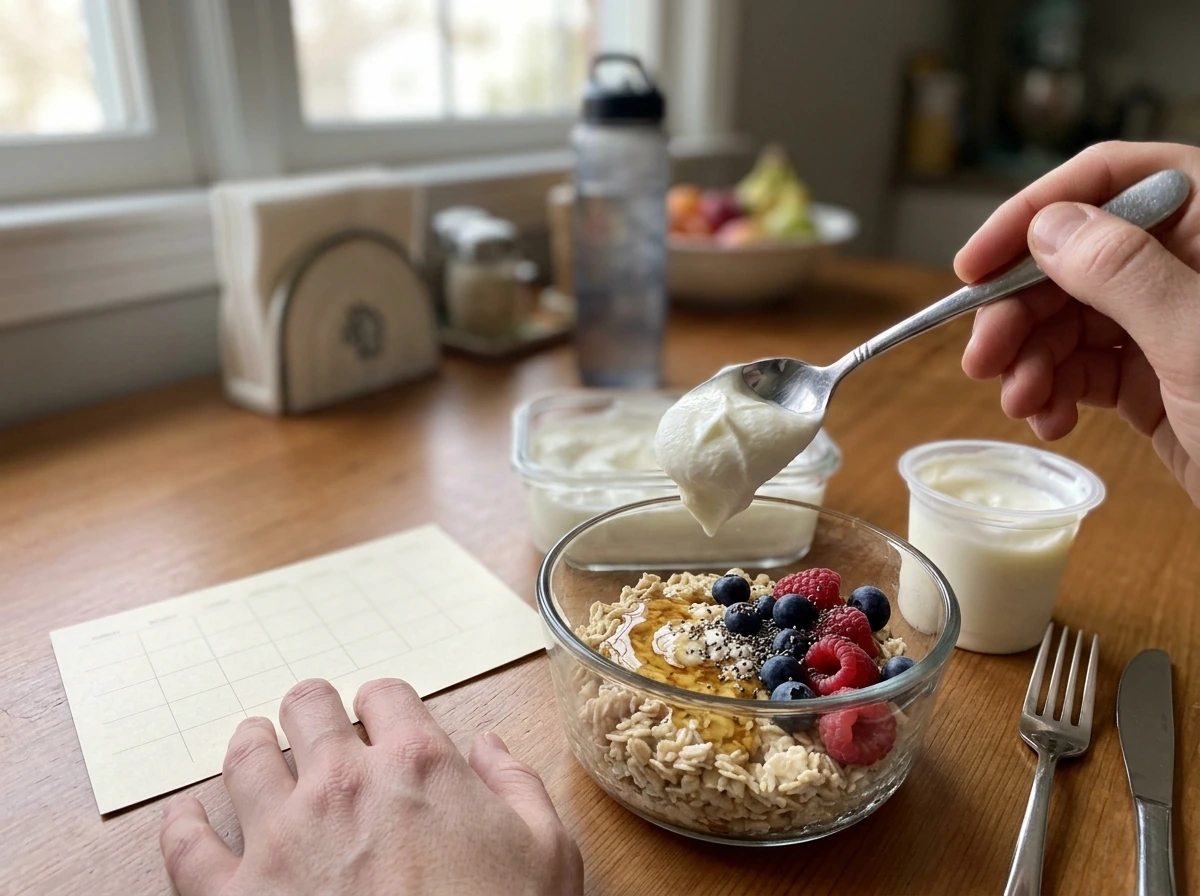 Pre-workout meal portion measured for 1–3 hours before training