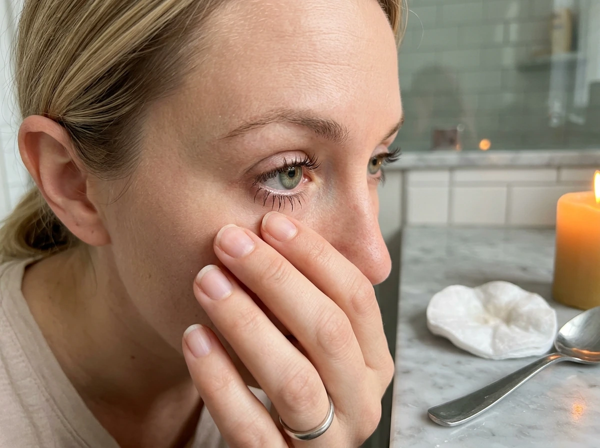 Heat damage context with singed lash tips and a controlled flame reference nearby.