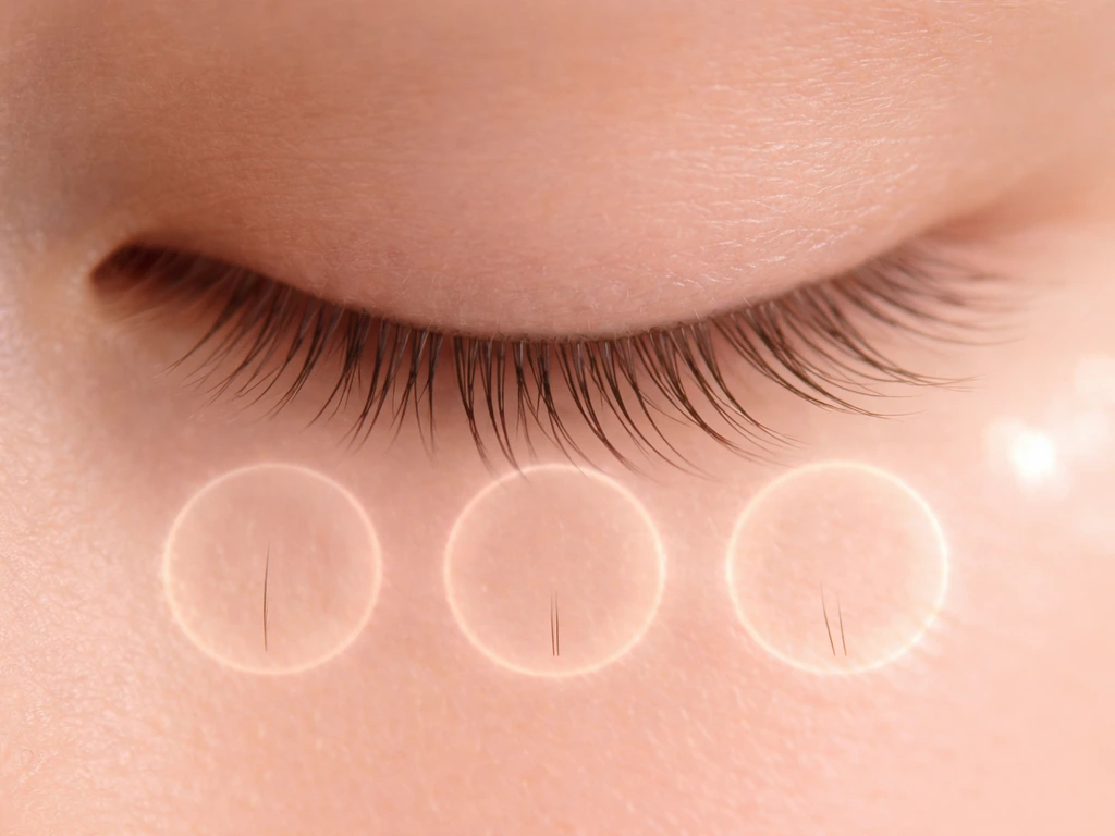 Close-up of bottom eyelashes with soft light, showing a calm 90-day recovery theme