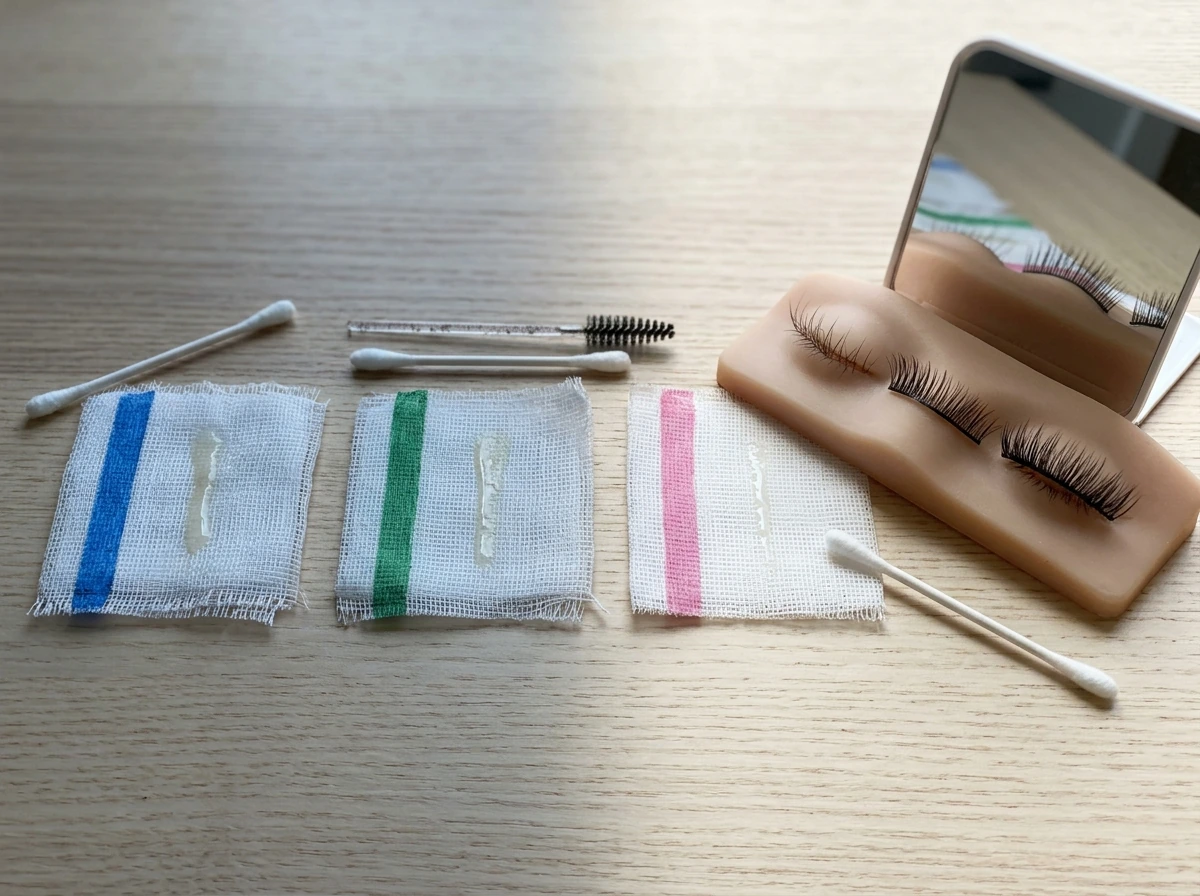 Three-stage lash recovery setup showing regrowth timeline progress