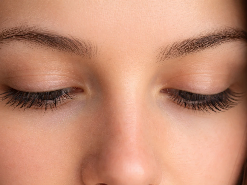Close-up comparison of sparse, broken lashes beside fuller, healthy lashes