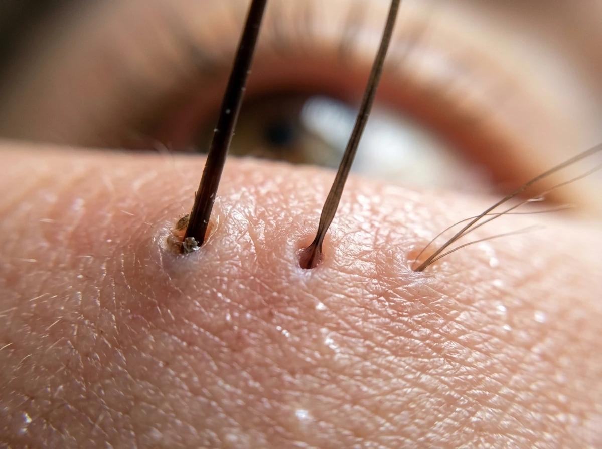 Eyelash hair-growth cycle phases shown on a macro lash and follicle area
