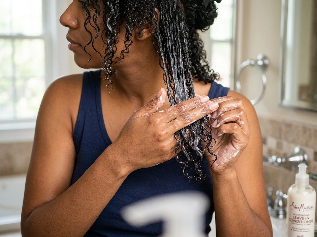 Moisturizing before braiding helps prevent brittleness and snapping