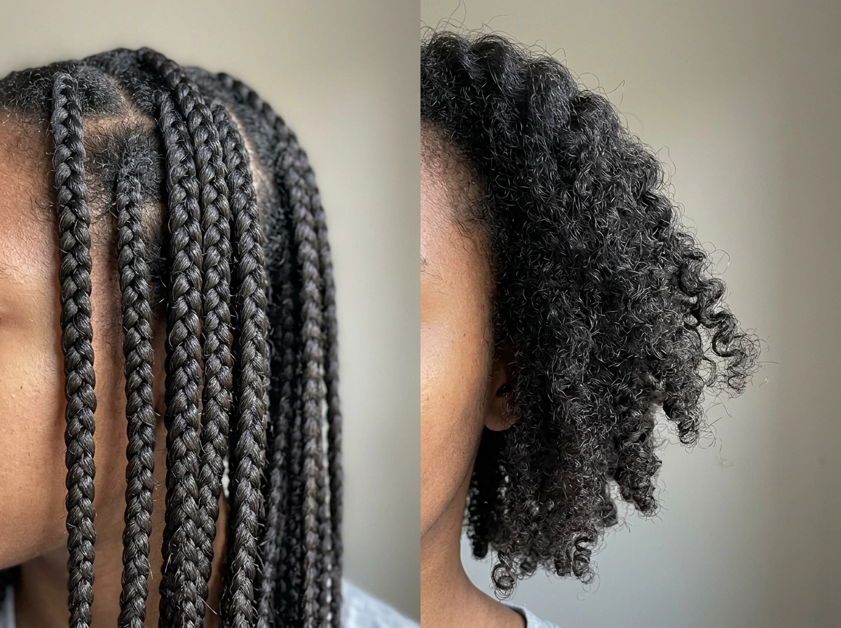 Comparing hair retention: bundled braid vs loose hair after detangling