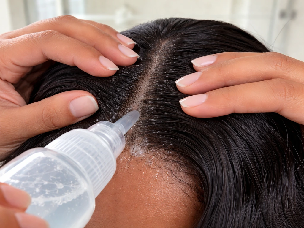 Hand rinsing and applying diluted shampoo to a scalp through a quick weave using a nozzle applicator.