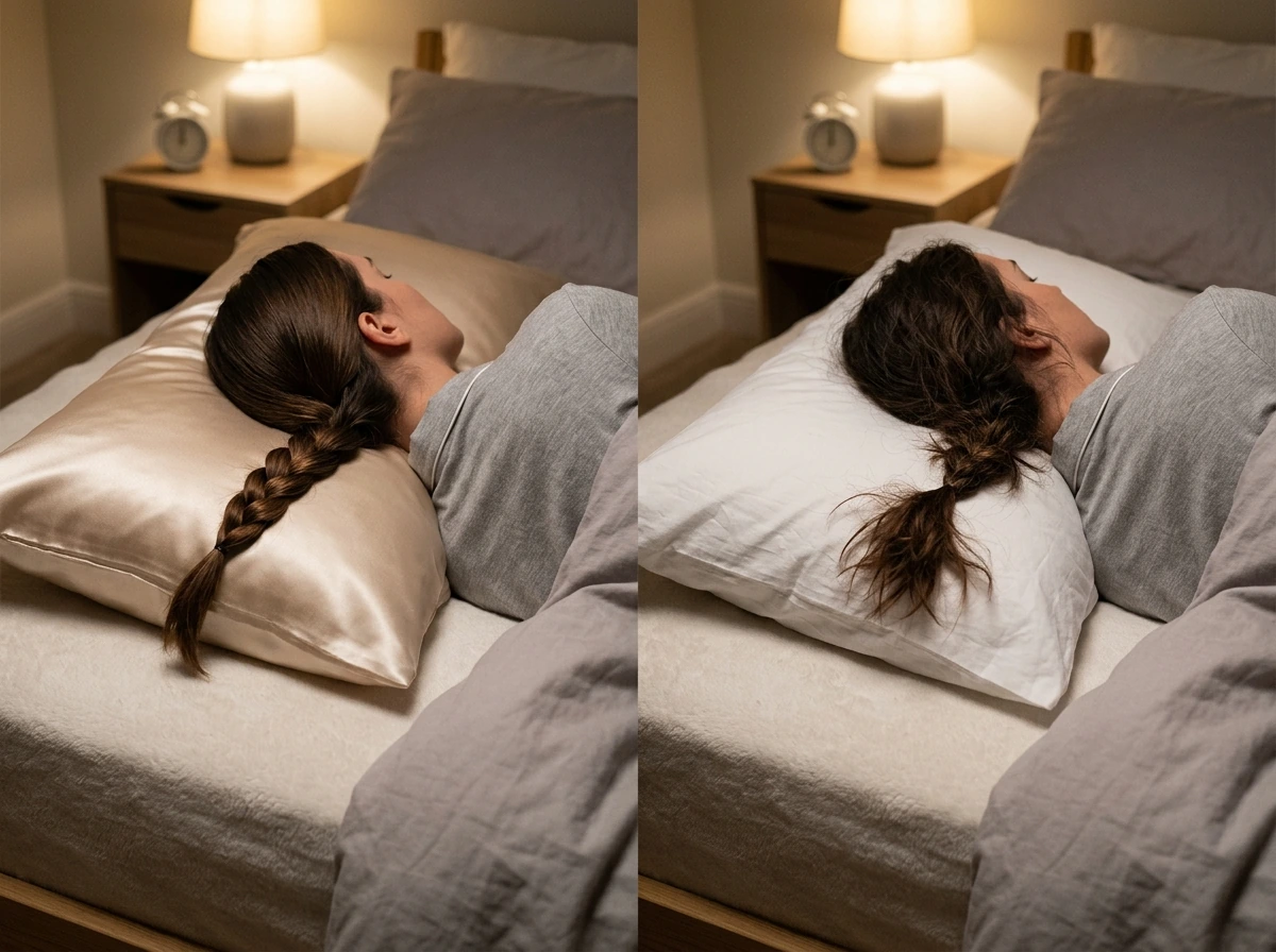 Braids resting on satin vs cotton pillowcases