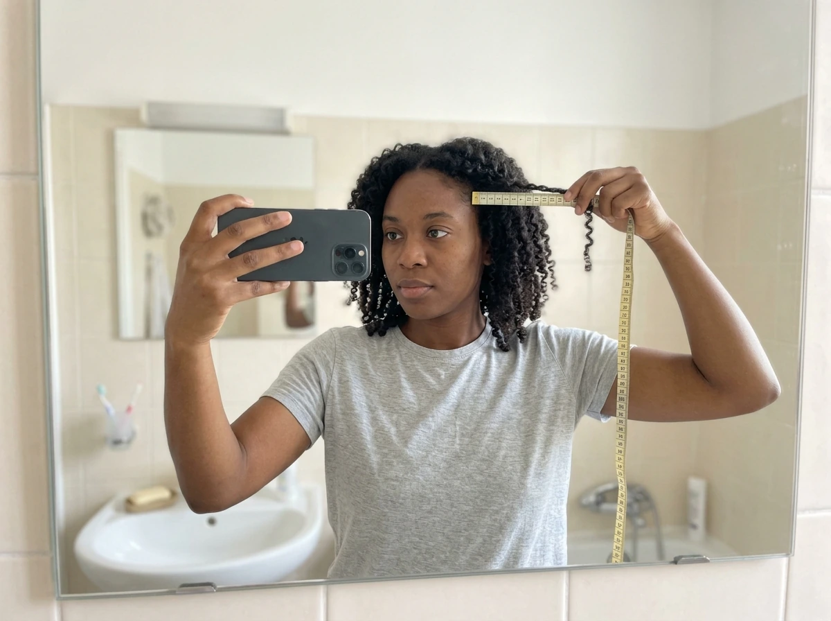 Measuring length retention with a phone camera angle and measuring tape