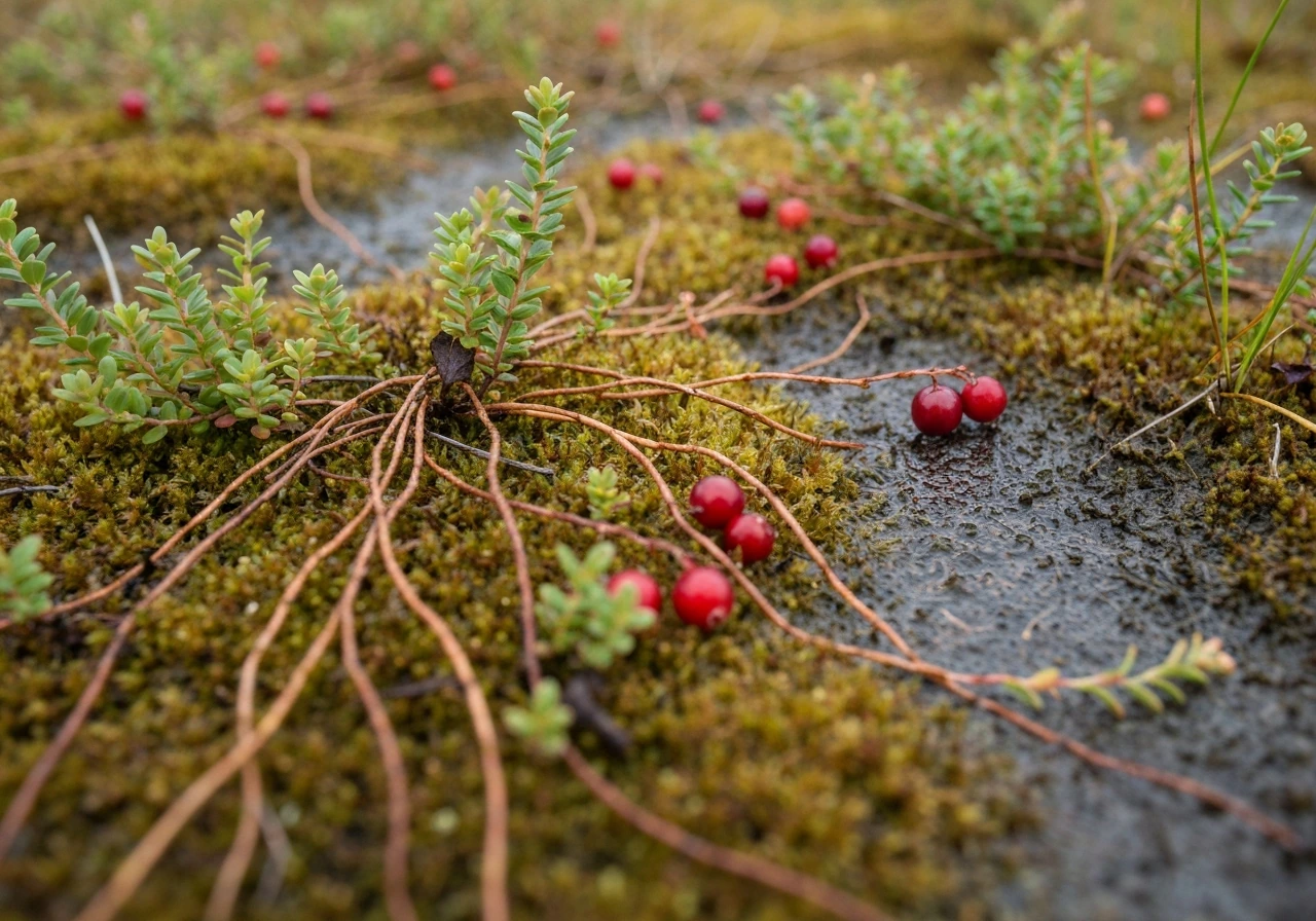 do cranberries grow on a vine