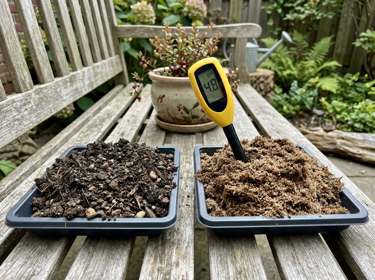 Comparing regular garden soil vs acidic sandy-peat mix for cranberries