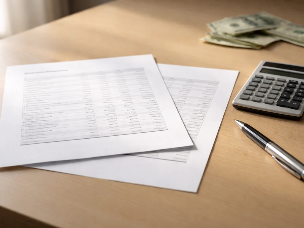 Close-up of two stacked reports beside a calculator and pen, suggesting comparing published net worth estimates
