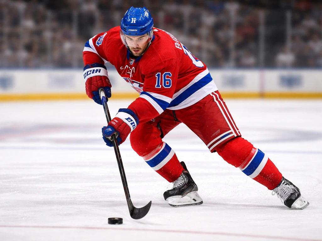 Vincent Trocheck in Rangers uniform battling for the puck during an NHL game on ice.