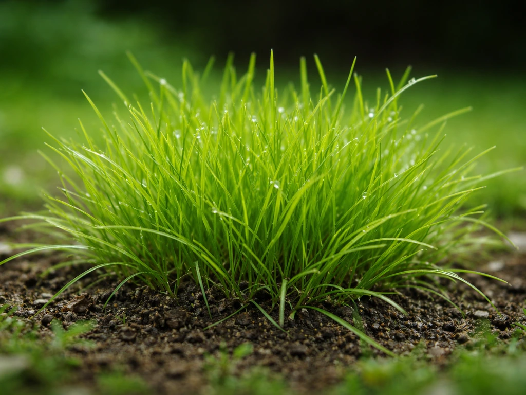 Gros plan d’herbe jeune verte fraîche, prête à servir en paillage ou compost, sans fleurs ni épis.
