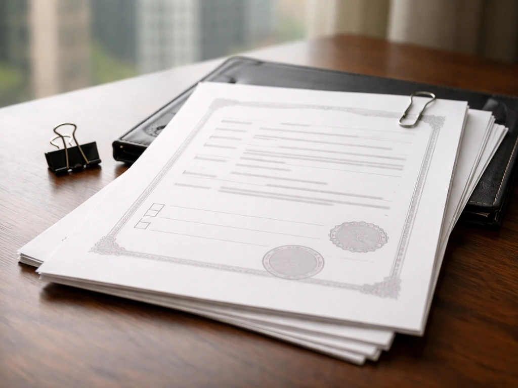 Close-up of blank term-sheet papers and clipped documents on a desk, symbolizing equity-stake valuation inputs.