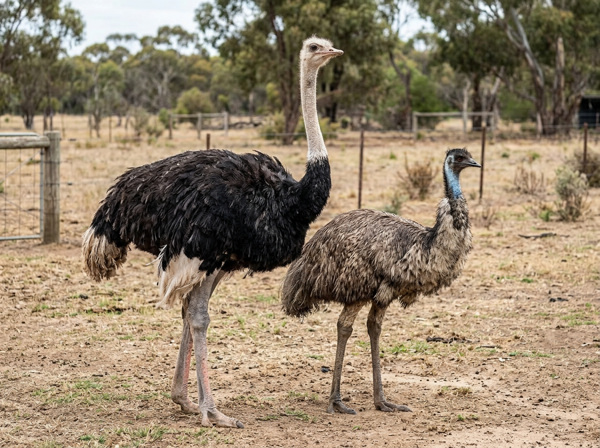 Dark green emu egg in incubation-ready setting