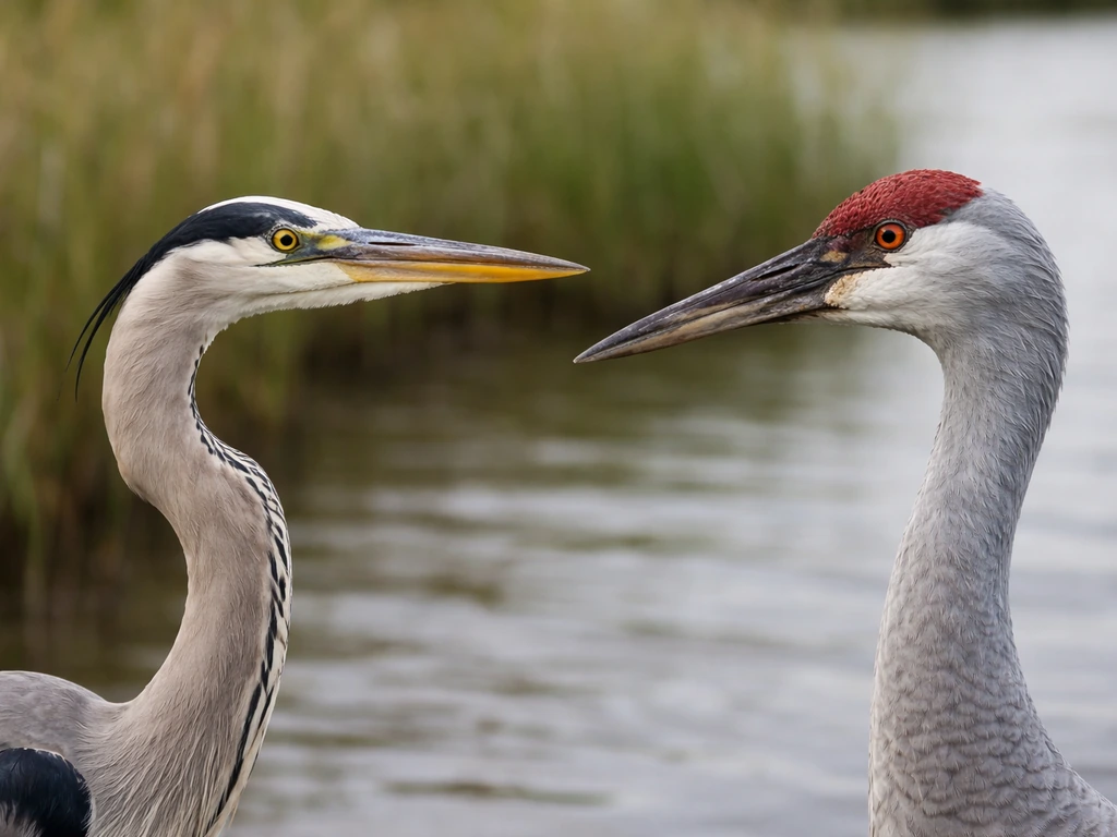 heron vs crane bird