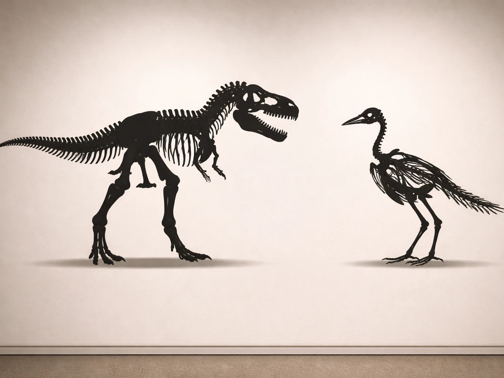 t rex skeleton vs bird skeleton