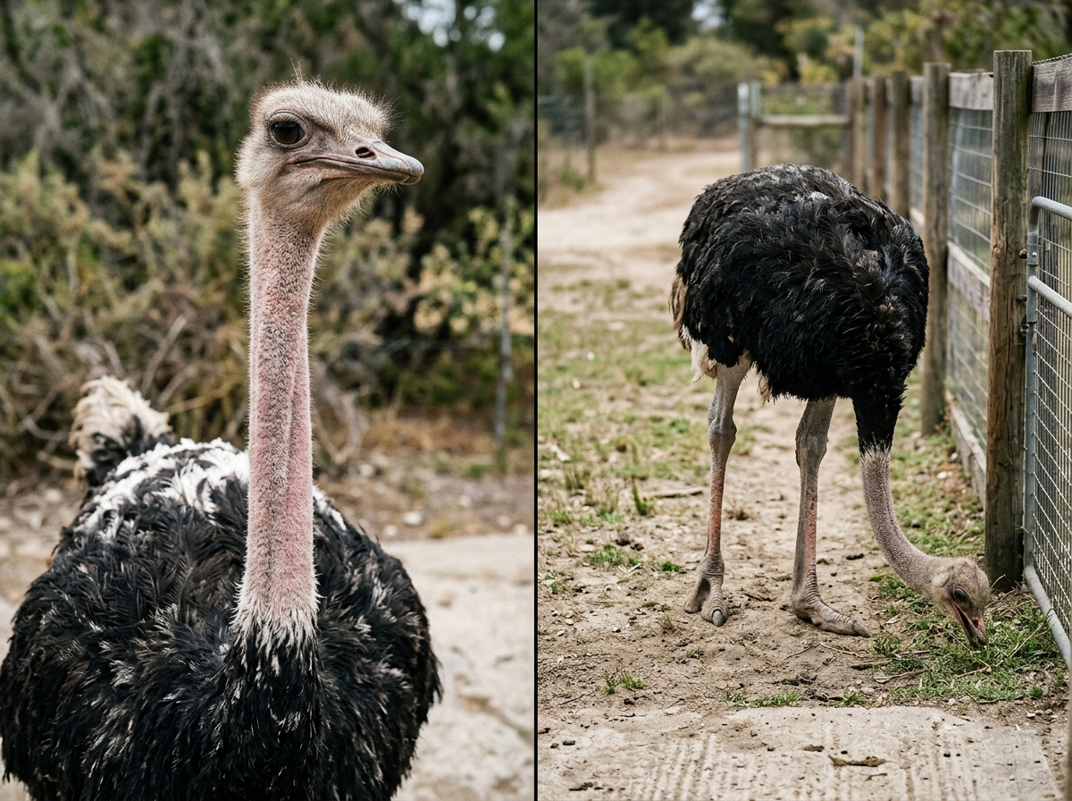Illustration of what 'moa bird' actually means vs. what people mean by 'ostrich'