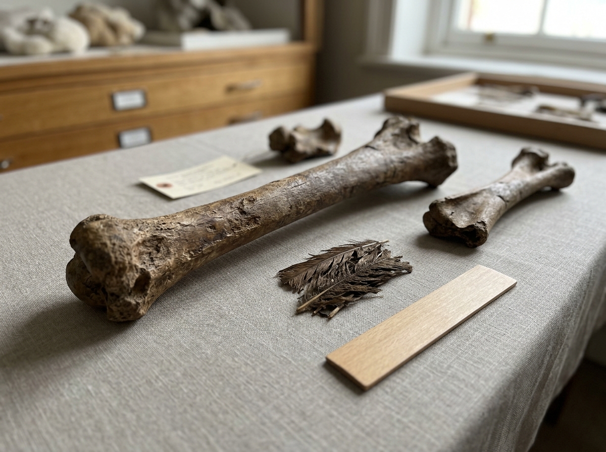 Ostrich head and long bare neck with distinctive beak and two-toed feet