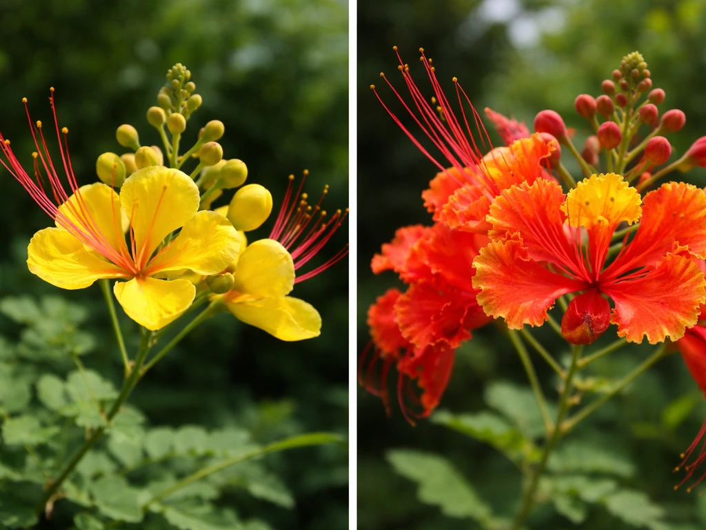 pride of barbados vs mexican bird of paradise