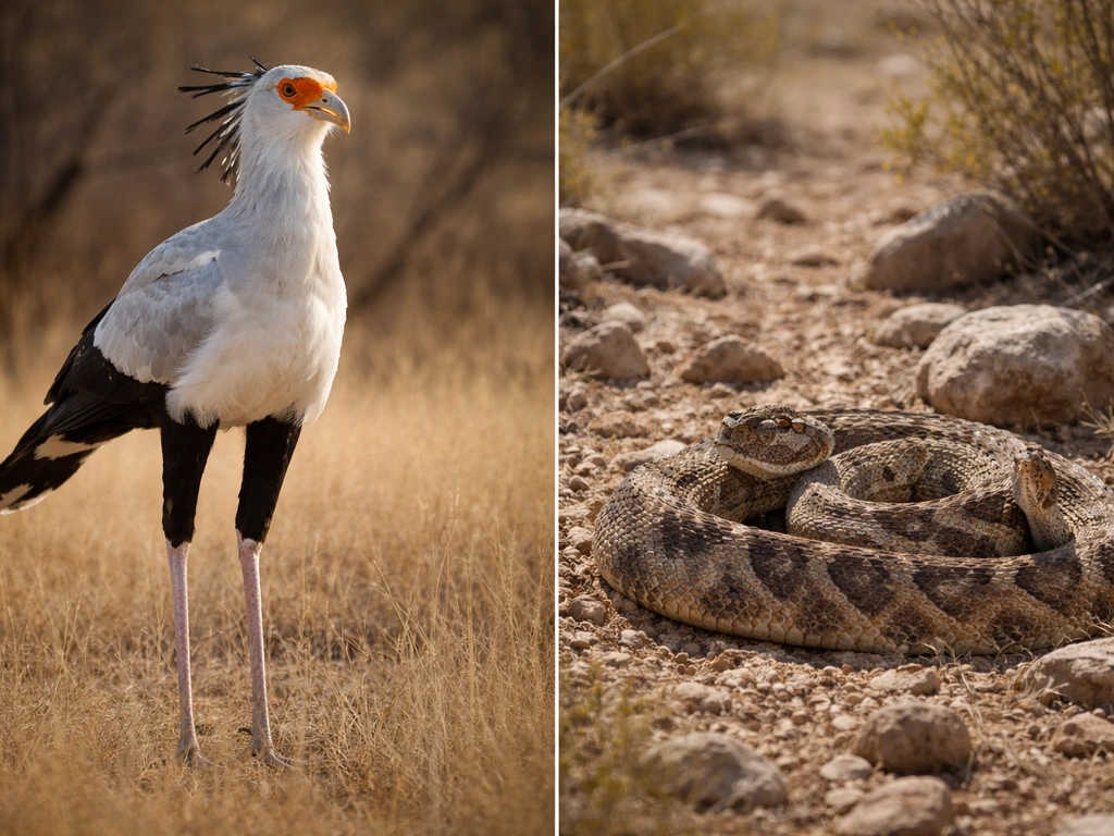 secretary bird vs rattlesnake